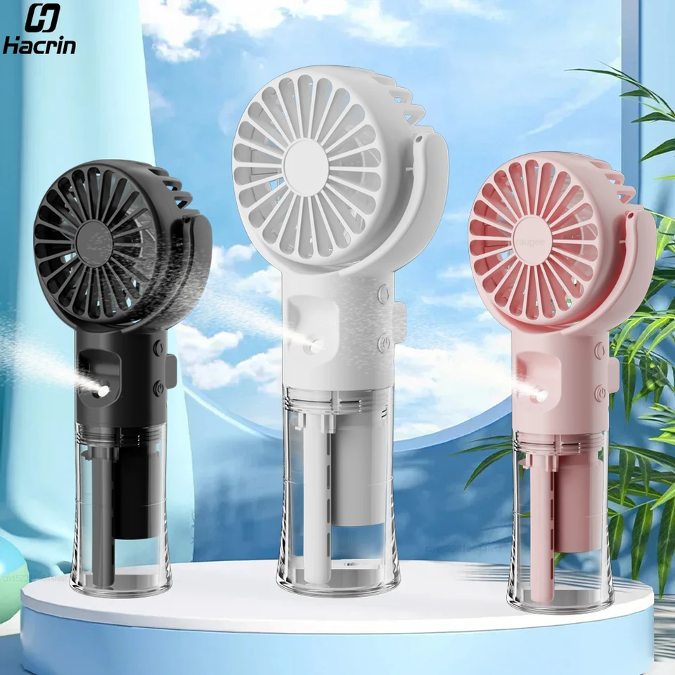 Prenosný zvlhčovač ventilátor Mini ručnú vodnú hmlu ventilátor prenosný nabíjateľný ručný ventilátor USB s zvlhčovačom Spray Mini ručný ventilátor