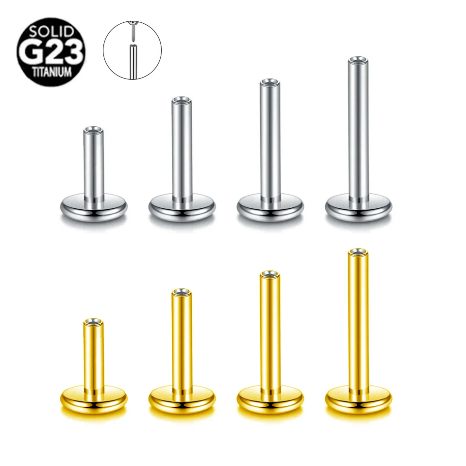 Prepichnutie Labret tyče bez závitu Piercing G23 Titanium Push In Stud chrup