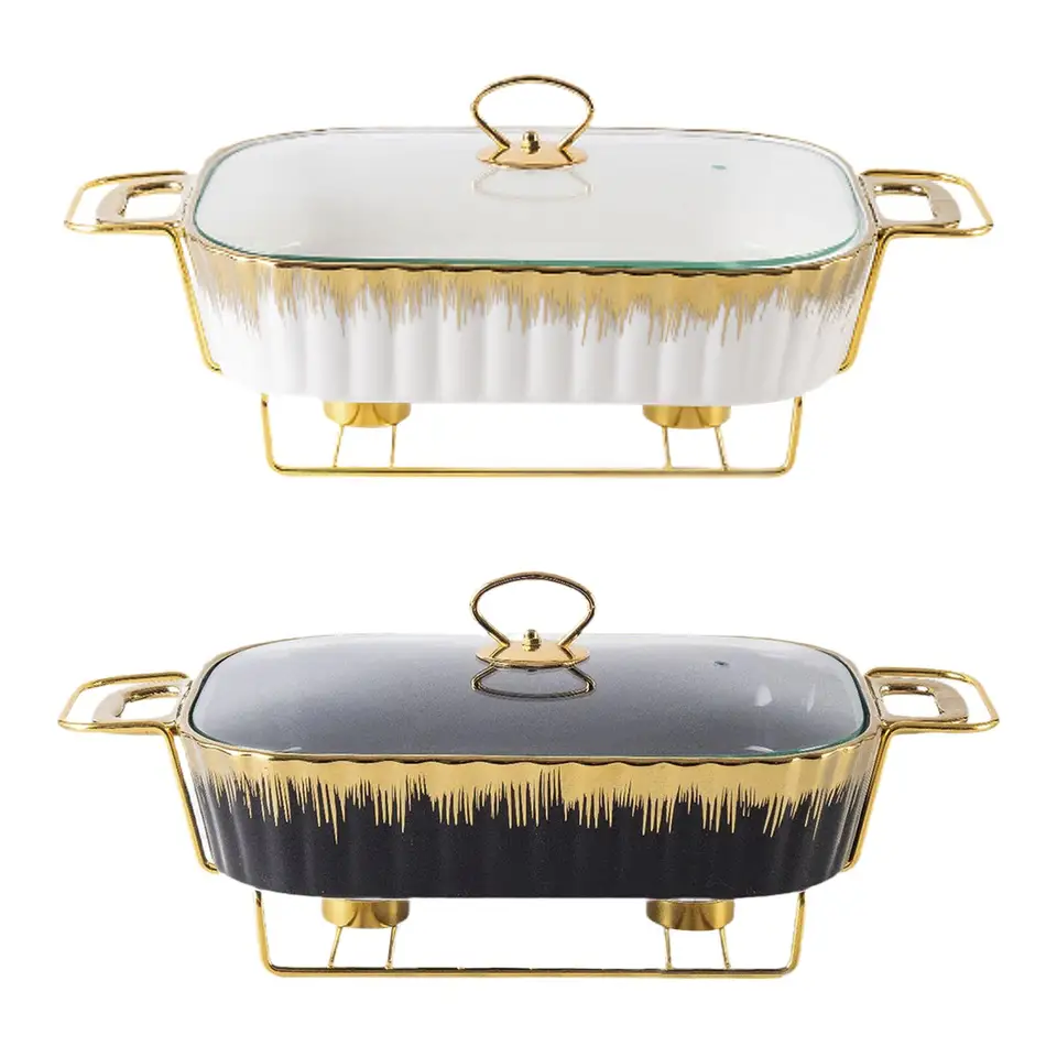Preprapovanie jedla Food Tray Food Warper Chafer so stojanom Keramická kastról