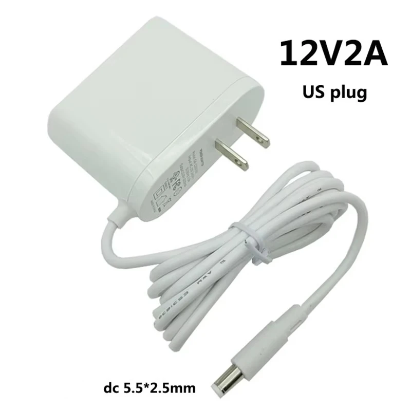 Prepínací napájací adaptér 12v 2A napájací adaptér napájací zdroj 12V DC 2000MA 5,5*2,5 mm biely 12 -voltový transformátor US USA