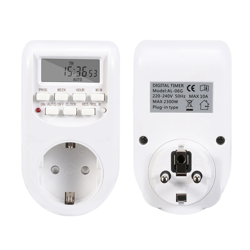 Prepínač digitálneho časovača Európska zástrčka Kuchyňa Outlet 220VAC 50Hz 10A 2200W Programovateľná elektronická časovacia objímka Smart Home Smart Home