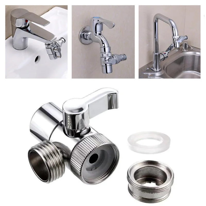 Prepínač Faucet Adapter M22 M24 Pripojovacie kuchynské umývadlo Splitter Diflyter Ventil Voda Tap Connector pre sprchu toalety bidet