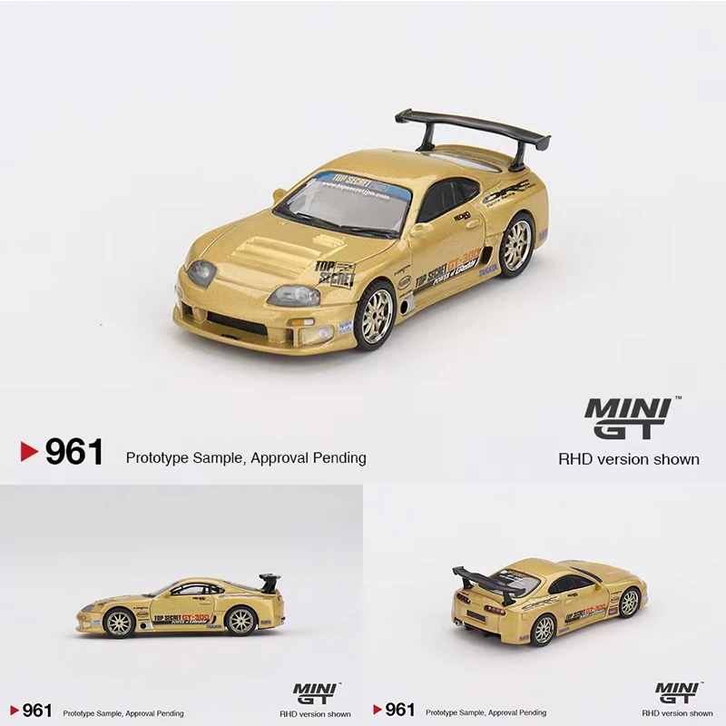 Presale Minigt 961 1:64 Toyota supra A80 TOW Secret GT300 TOW Secret Gold Diecast Model Collection Hračky