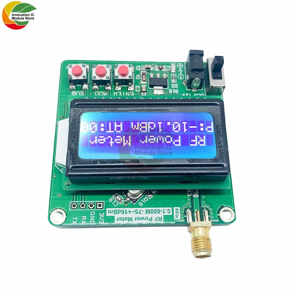 Presný výkonový meter digitálny LCD RF Power meter -75 ~ 16 dbm 1-600MHz Radio -frekvenčná útlmová hodnota pri útlme modulu DB