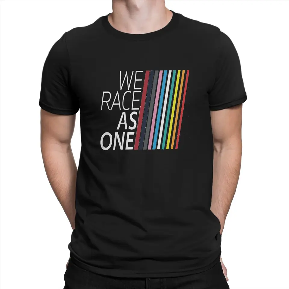 Pretekáme ako jeden F1 Formula 1 T tričko módne o-krk na tričko polyester krátky rukáv