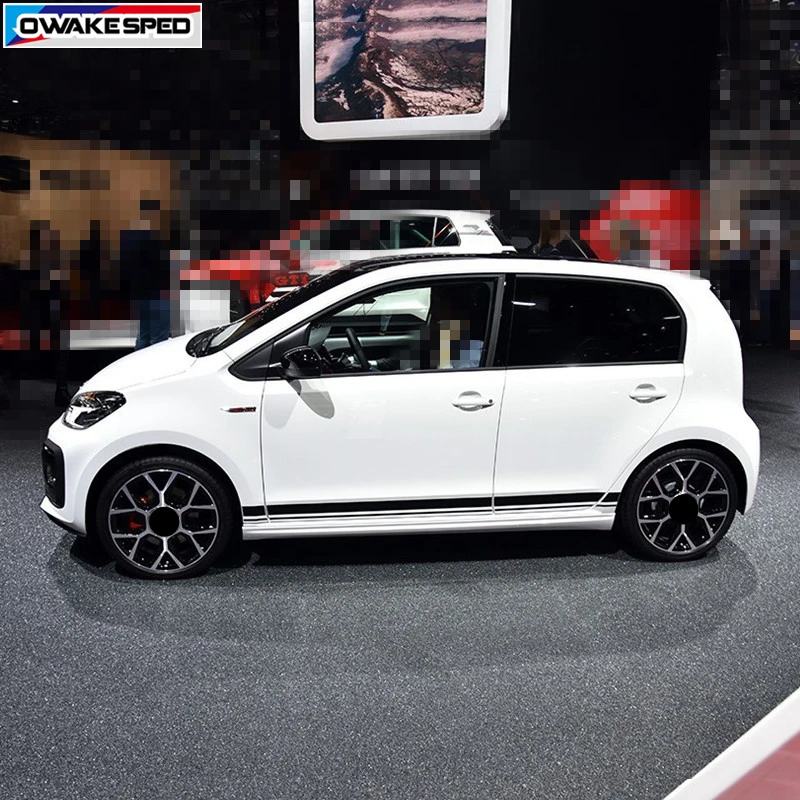Pretekárske štýlové pruhy Struky sukne na bok sukňu pre Volkswagen Cross Up Gt Move High Street hore 3-5 dvere automatické dekorácie tela