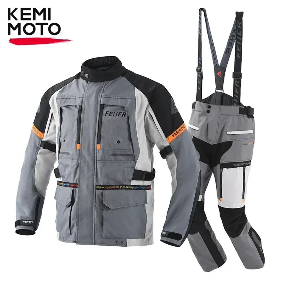 Pretekársky oblek motocyklová bunda jazdné nohavice Men vodotesné vonkajšie ochranné vybavenie priedušný motokrosový motocyklista outfit