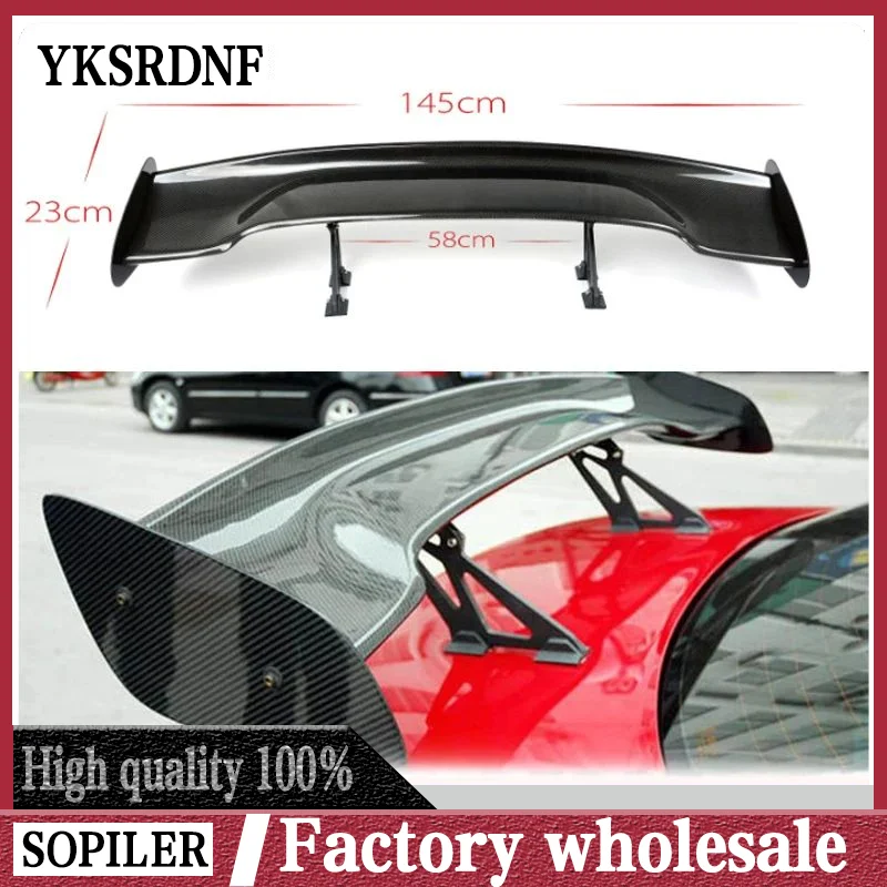 Pretekársky športový chvost deflektor GT GTR v štýle uhlíkových vlákien Zadný kmeň spojler Universal pre Honda Toyota VW BMW Benz VW Boot Lip Lip