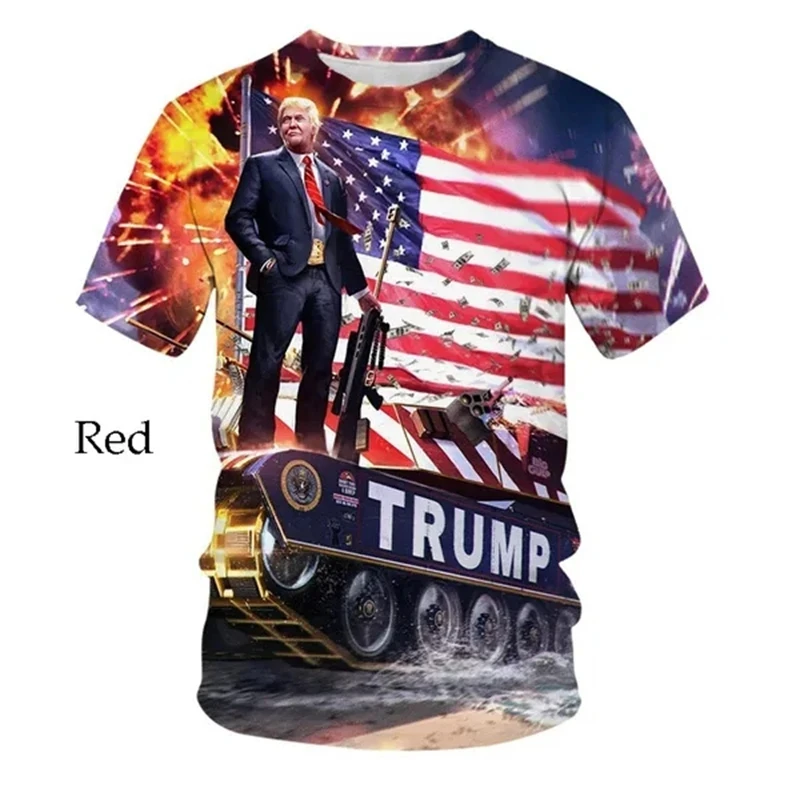 Prezidentské vtipné tričko Trump 3d tlač Men Men Ženy s krátkym rukávom tričká Hip Hop Hop Streetwear O-Neck Tričko Unisex oblečenie
