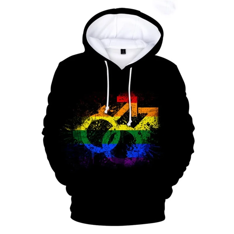 Pride lgbt gay lesbické mikiny 3D tlač dúhová láska Príležitostné mikiny ležérne s dlhým rukávom Pullover Tops Streetwear Unisex Coat