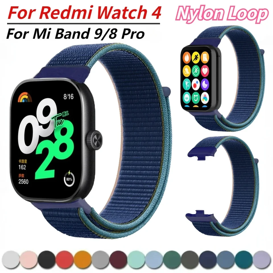Priedušný popruh pre Xiaomi Redmi Watch 4/5 Nylon Loop Vymeniteľný náramok Smartwatch Belt pre Mi Band 9/8 Pro Sport WatchBand