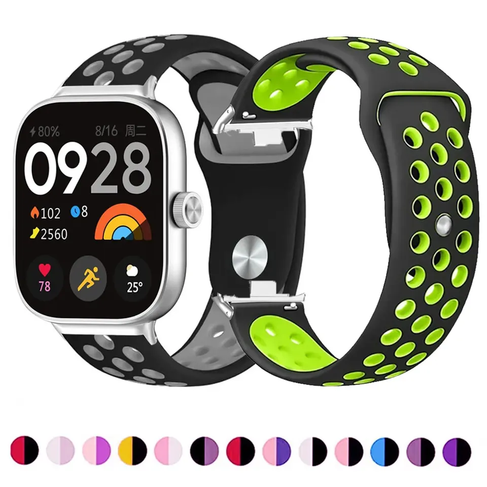 Priedušný silikónový remienok pre Redmi Watch 4 Replap vymeniteľný náramok náramku korea pre Xiaomi Mi Band 8 Pro Smart WatchBand