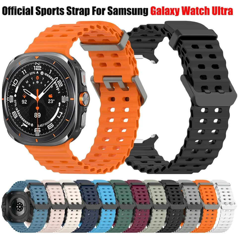 Priedušný silikónový remienok pre Samsung Galaxy Watch Ultra Sport Band Watch 7 Ultra 47mm Smartwatch náramok náramkov
