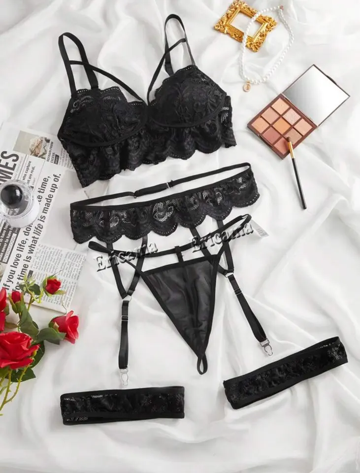 Priehľadná čipka podprsenka a nohavičky pre ženy kostýmy Fancy Underwear šaty porno erotické sexy spodné prádlo Sexy ženské oblečenie
