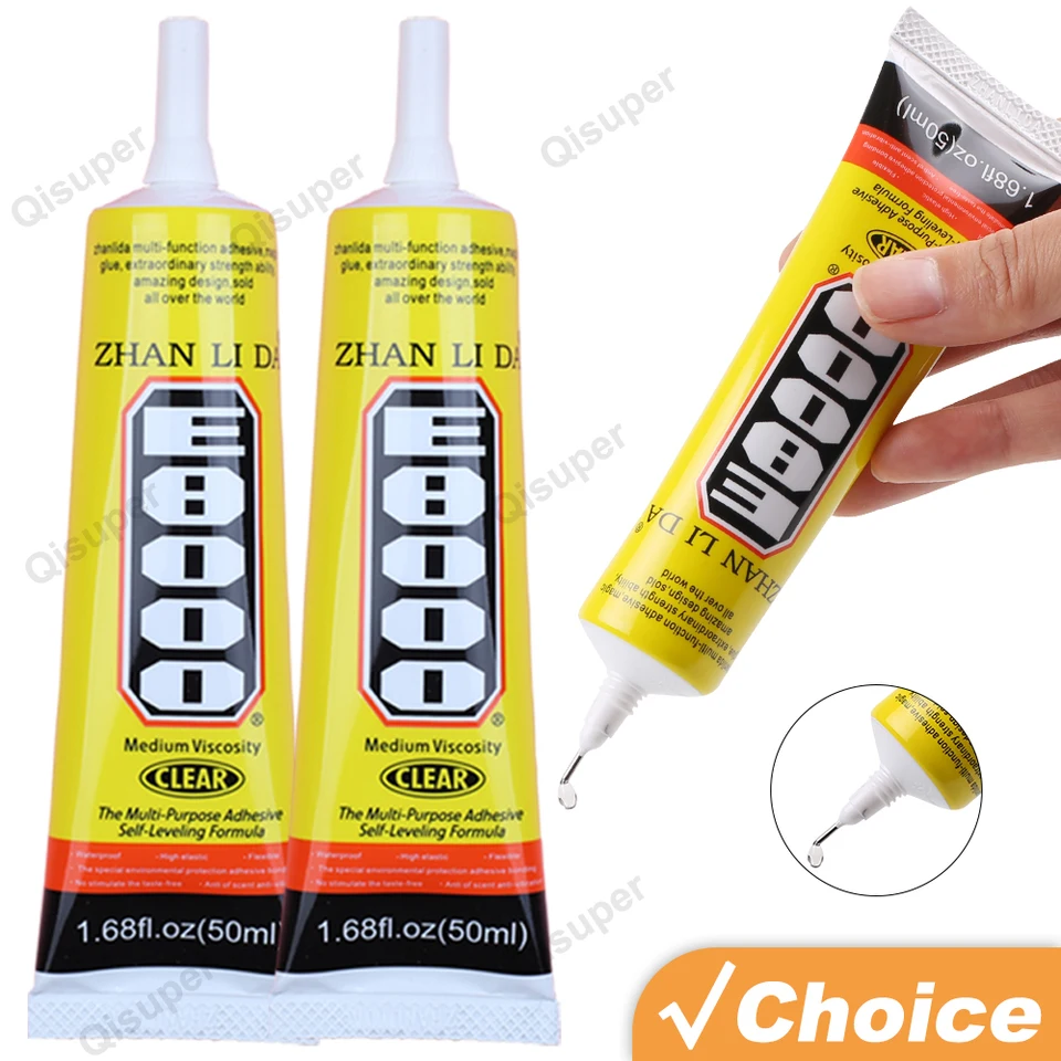 Priehľadné E8000 Glue Phone Touch Screen Screen Tool Nástroj Smienky šperky príslušenstvo Kráľba Kontaktujte epoxidové lepidlo 15 ml 50 ml 110 ml