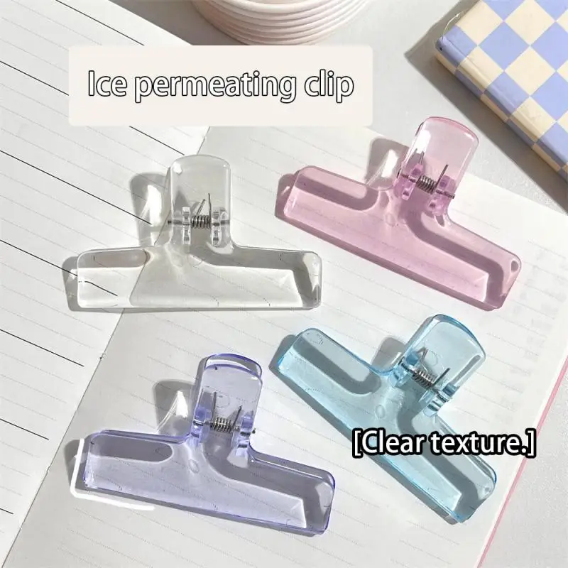 Priehľadné farebné želé klipy kawaii papierové priečinok Akryl clear dlhý chvost klip úložisko klip Office School Supplies