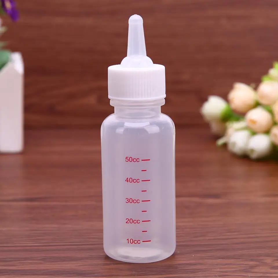 Priehľadné imebaby fľaša na kŕmenie dieťaťa s uzáverom 50 ml kŕmenie dieťaťa Fľaša bradavka Škrubka ekologická pre šteňa malý králik