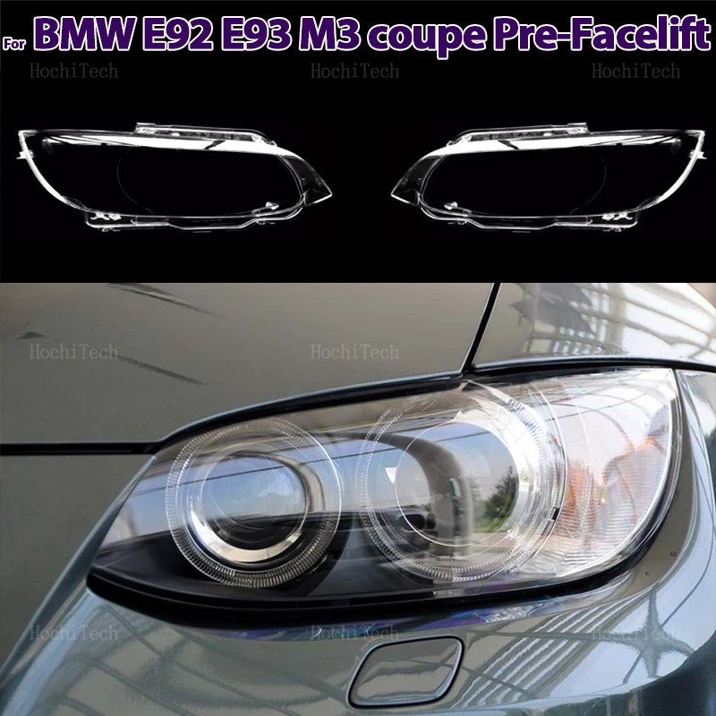Priehľadné kryty predných svetlometov šošovky sklenená lampa sklenená lampa pre BMW M3 E92 E93 Coupe Pre-Facelift 2006-2009