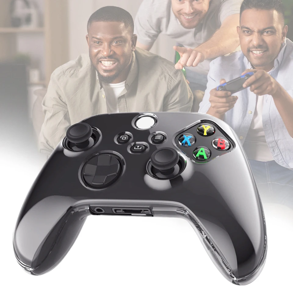 Priehľadné puzdro proti sklzu číry priehľadný puzdro s priehľadným krytom pokožky pre ovládač Xbox série X/S