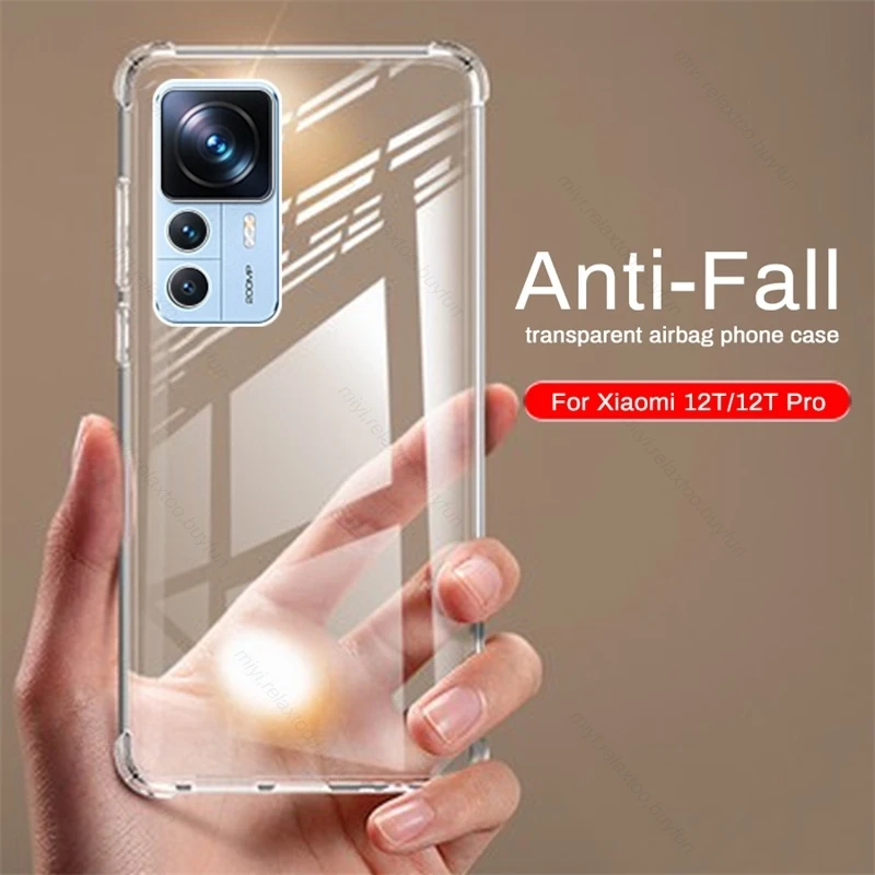 Priehľadné vzduchové valce nárazové coque pre Xiaomi 12T Pro Case Clear Soft Silicon Zadný kryt Xiomi xaomi xiaomi mi 12 t xiaomi12t