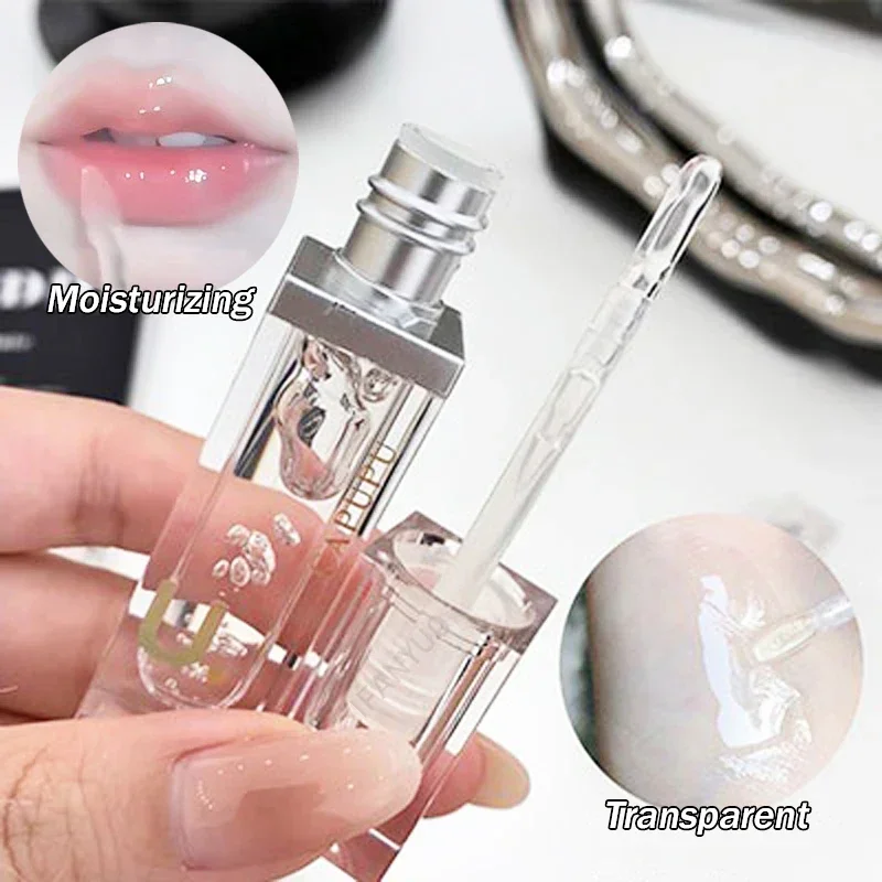 Priehľadné želé zrkadlo lesk na piene zvlhčujúce pery glazúru Voda svetlo Crystal Clear Hydratačná pery bacuľatá lesklý olejový make -up základňa