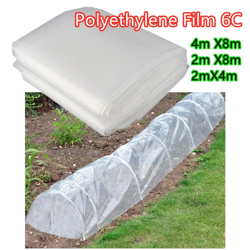 Priehľadný PE Film Agriculture Greenhouse Garden nábytok dažďa odolné voči prachovým sukulentným rastlinám UV rezance, 6c - šírka 4m x 8m