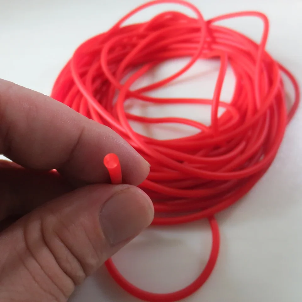 Priemer 2 mm pevná elastická gumová čiara 10m gumová linka na rybolov Tradičná úroveň Round Elastic Lany Ryby Ryby