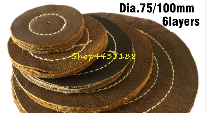 Priemer.75/100 mm 6. mmlieska CowHide leštiace koleso Jade zrkadlové leštenie brúsky kožené kolesá ruky ručné náradie príslušenstvo