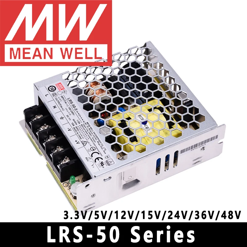 Priemerný studň LRS-50 Series Switing Nawer Dodávka Meanwell 50W PSU LRS-50-5V/12V/15V/24V/36V/48V