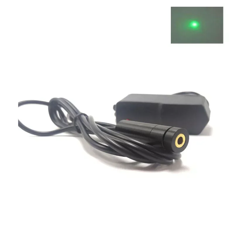 Priemyselný 515 Nm 5MW DOT Green Light laser Diódový modul 3-5V s adaptérom 5V