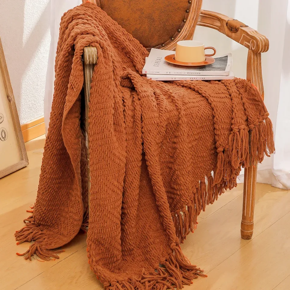 Prikrývka na pokrytie pohovky, uterák, prikrývka na chenille, tkané, klimatizované šál, letná chladná zdriemnutá prikrývka