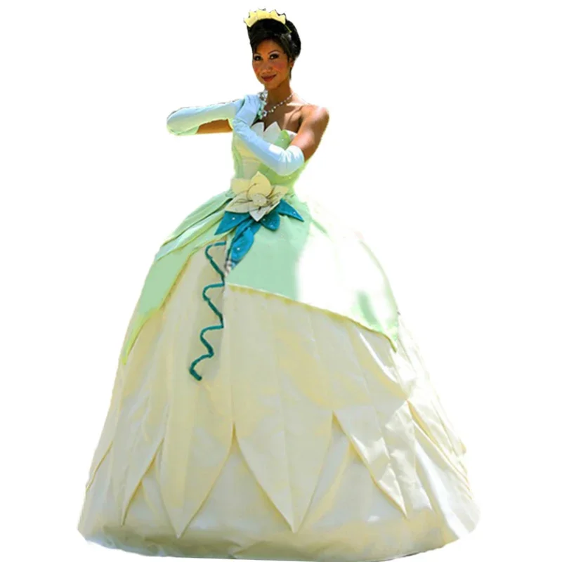 Princezná Tiana Dress Cosplay kostým karneval kostým kostýmy kostým 11 NSD397