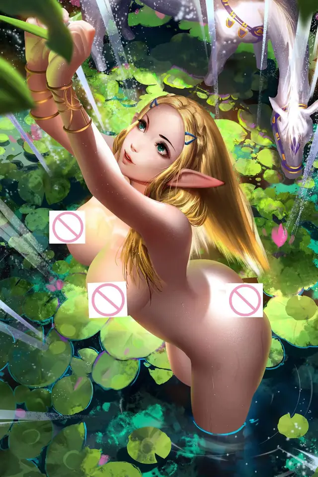 Princezná Zelda Big Boobs Anime Sexy Naked Lady Print Canvas Ai Art HD Manga Plagát Obývacia izba Spálňa odovzdanie obrázka NSFW