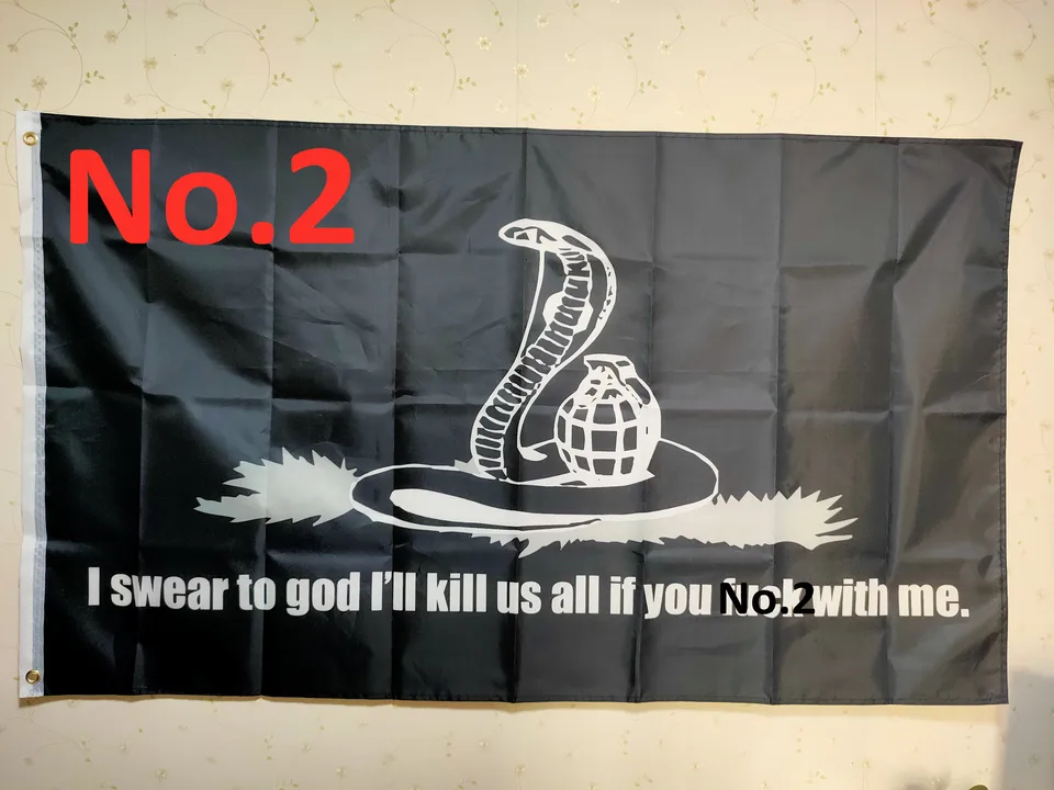 Prisahám, že Bohu, budem nás všetci vlajkou Gadsden Snake Nesprácajte na mňa dekoratívna vlajka sloboda alebo smrť akejkoľvek veľkosti