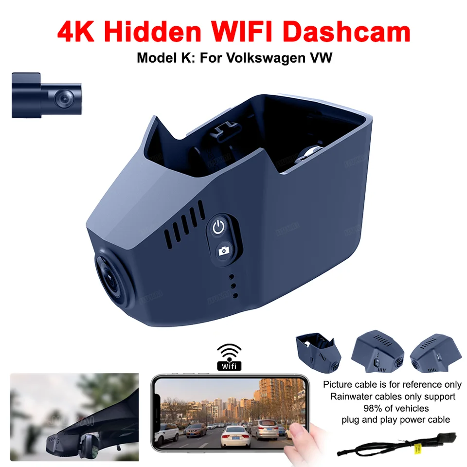 Prispôsobené 4K WiFi Car DV pre VW Volkswagen Atlas Caddy Passat Tiguan B6 B7 MK2 Cupra Formentor Video Recorder Zariadenia