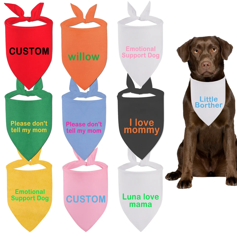 Prispôsobené domáce zviera Name Triangle Scarf Custom Puppy Bandana Pet Bib Golier Krásny darček pre psov pre psov