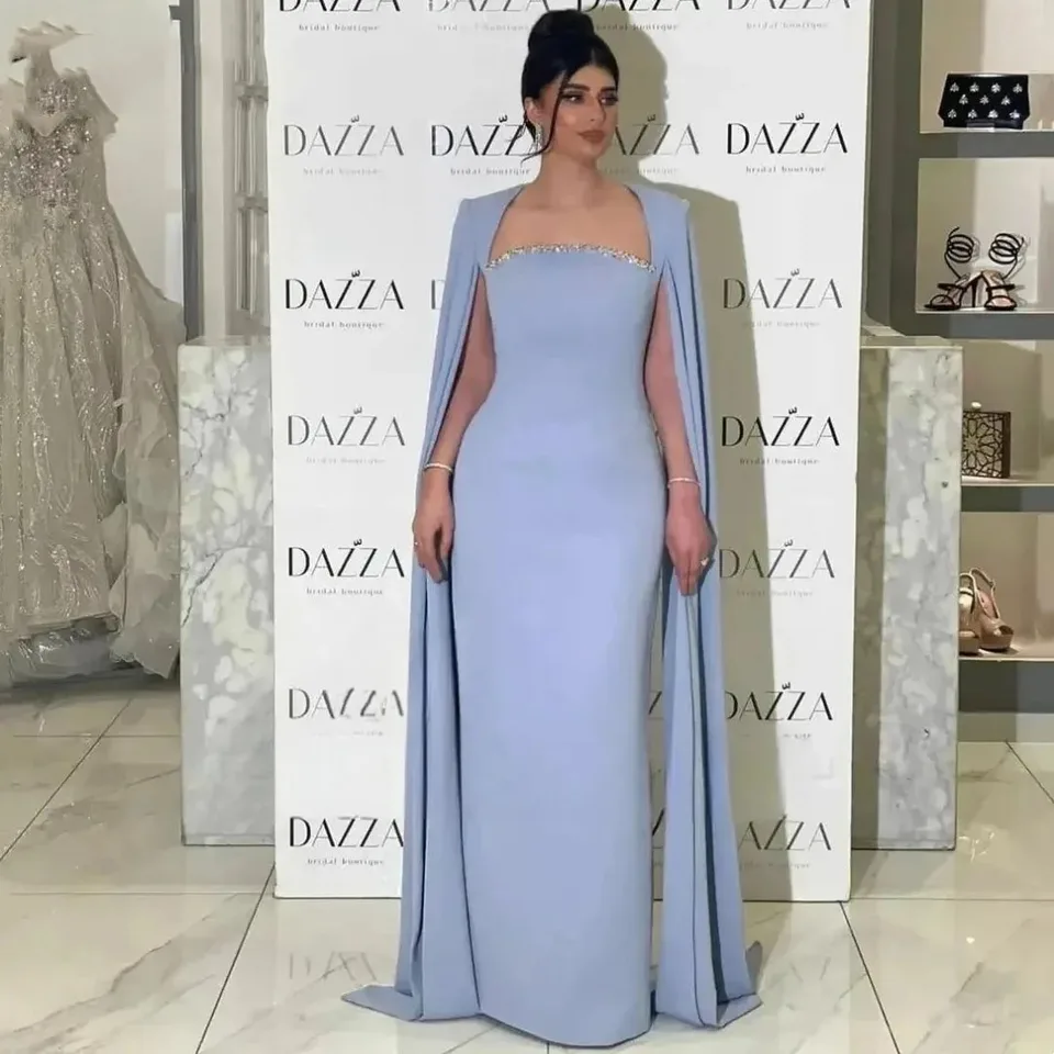 Prispôsobené dubajské krištáľové šaty s dlhým rukávom s šálmi šálmi šaty Vestidos de Fiesta Elegantné saudské arabské فساتين السهرة