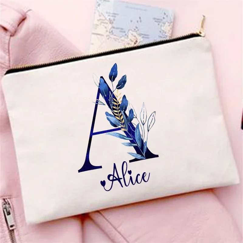 Prispôsobené meno make -up personalizované družičky svadobné make -up box darček ženský módny organizátor cestovná toaletná umytie peňaženka