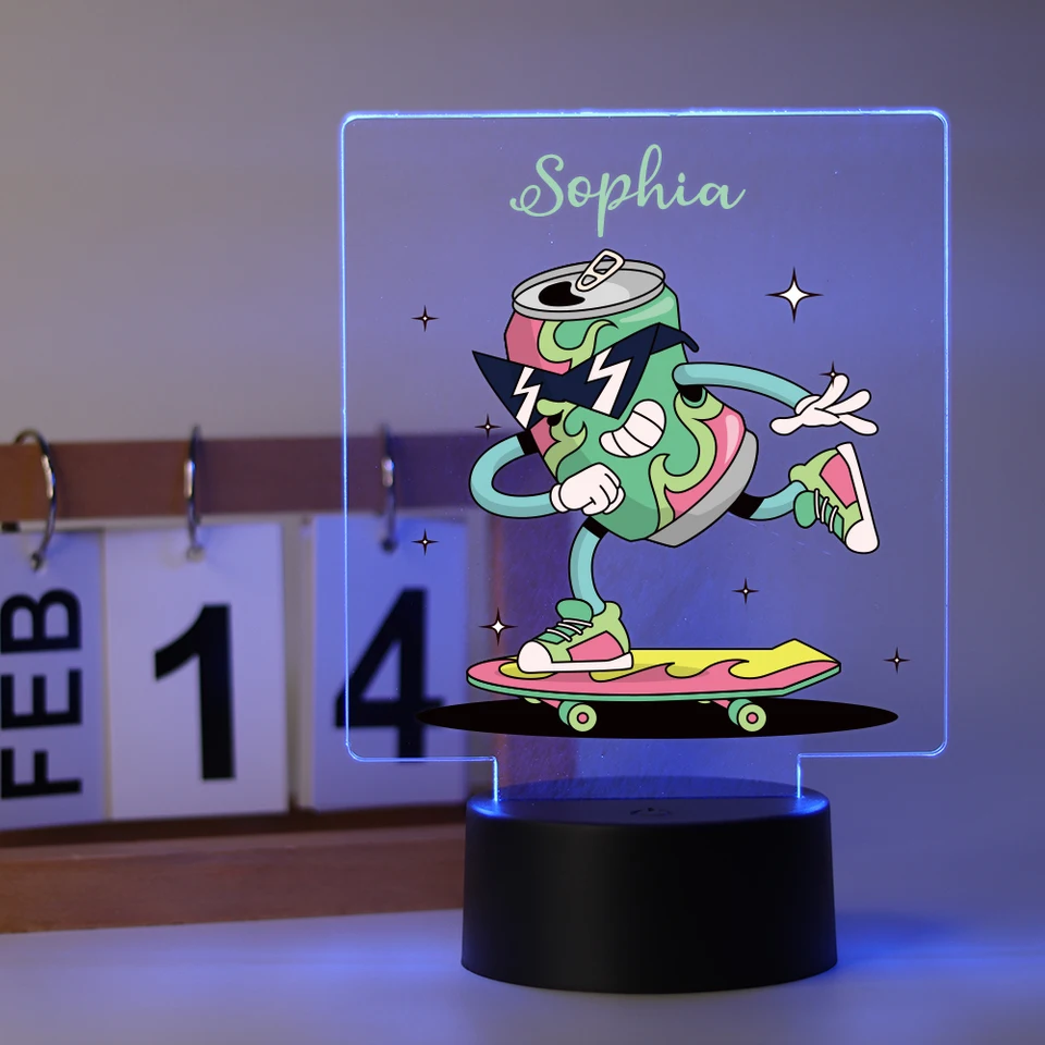 Prispôsobené násobné plechovky krása LED nočné svetlo mange avatar izba dekor darček 3D LED optická ilúzia stolová lampa
