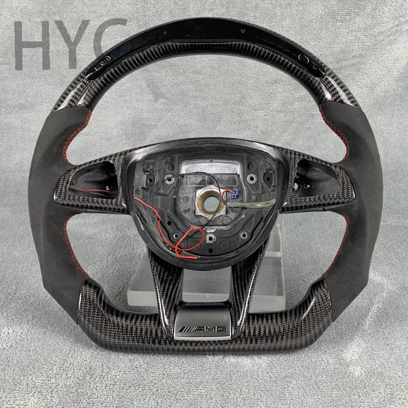 Prispôsobené pre Mercedes-Benz A200 W205 Alcantara LED LED uhlíkové vlákno vyhrievané nákladný volant