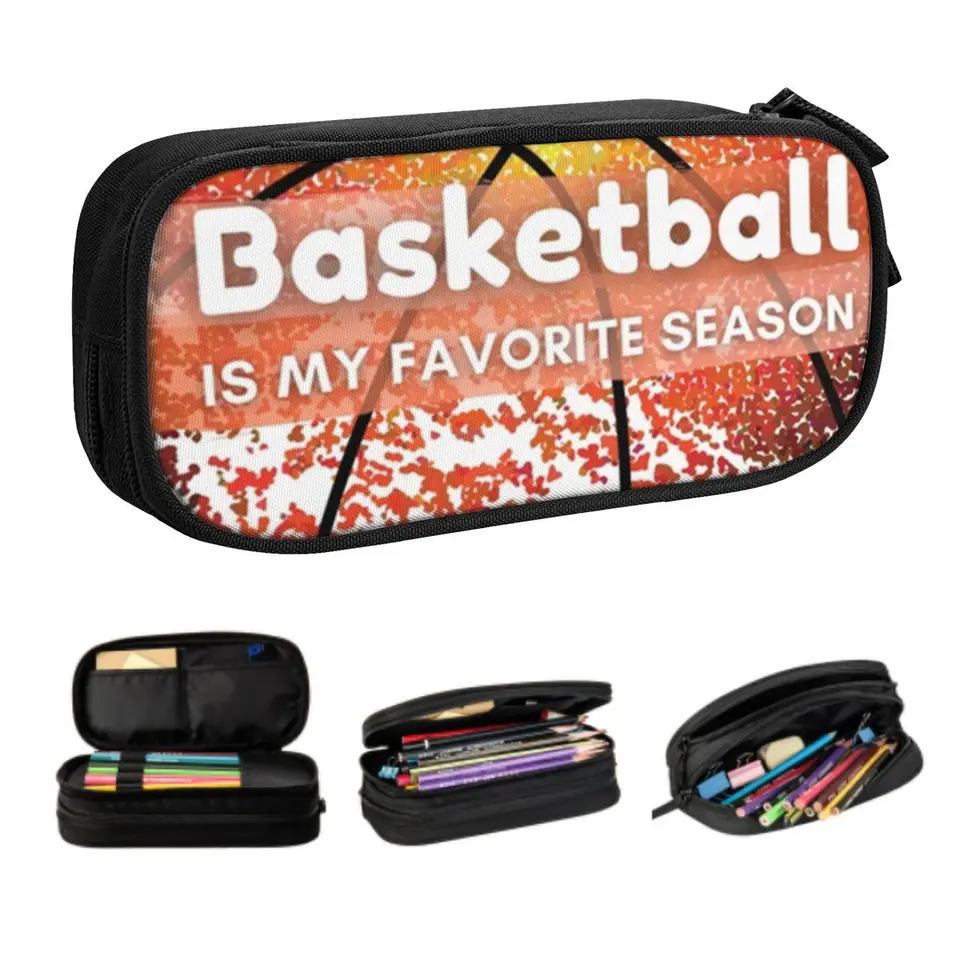 Prispôsobený basketbal je moja najobľúbenejšia sezóna Kawaii Cencil Cases Chlapče dievča veľkú kapacitu ceruzka Študentská škola Študentská škola