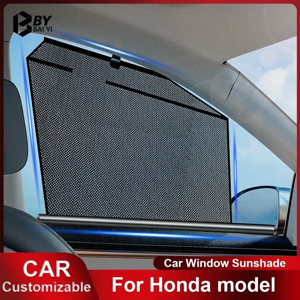 Prispôsobiteľné auto Sunshade pre Honda Crv Civic Odyssey Freed Side Windows Automatické zatiahnuteľné slnečné ovorky Ostatné doplnky automobilov