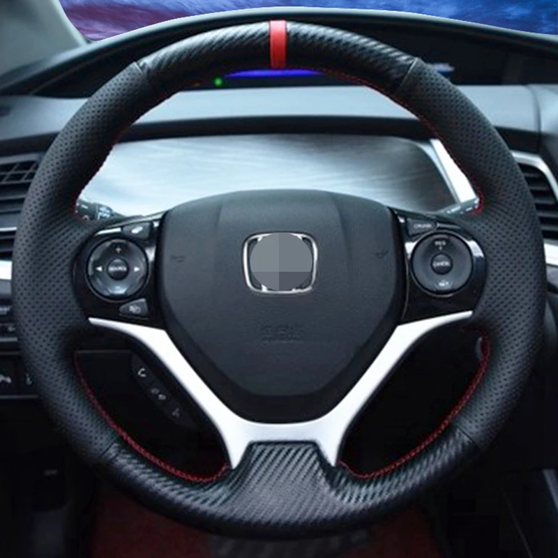 Prispôsobiť DIY Originálne kožené doplnky na vozidlo volantu pre Honda Civic Civic 9 2012 2013 2014 2015 Interiér automobilu