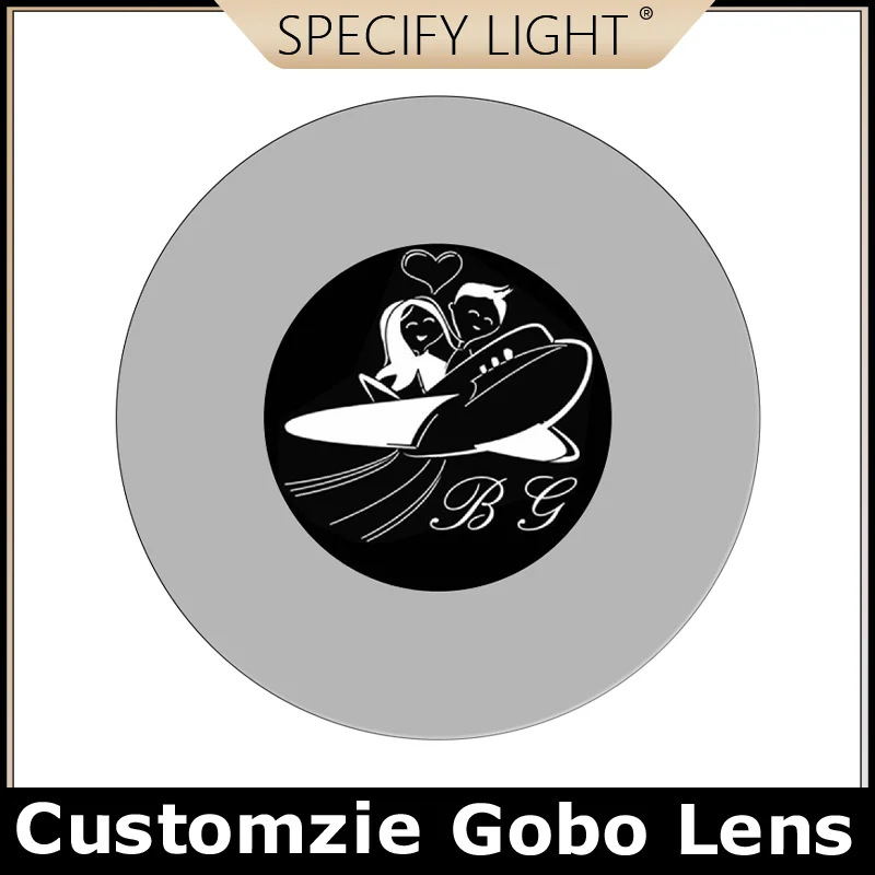 Prispôsobte 37 mm-20 mm gobo sklíčka laser laser Graviving Words Obrázky pre projektor loga Vysoký teplota teploty