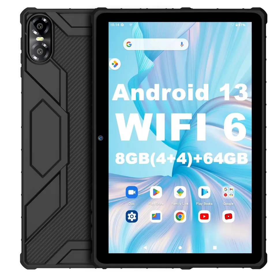 Pritom 10 palcový Android 13 tablet, 8 (4+4) GB+64 GB 1TB Rozšíriť, wifi 6, reproduktory s dvoma boxmi a fotoaparát, BT5.0, s mechanickým štýlom C