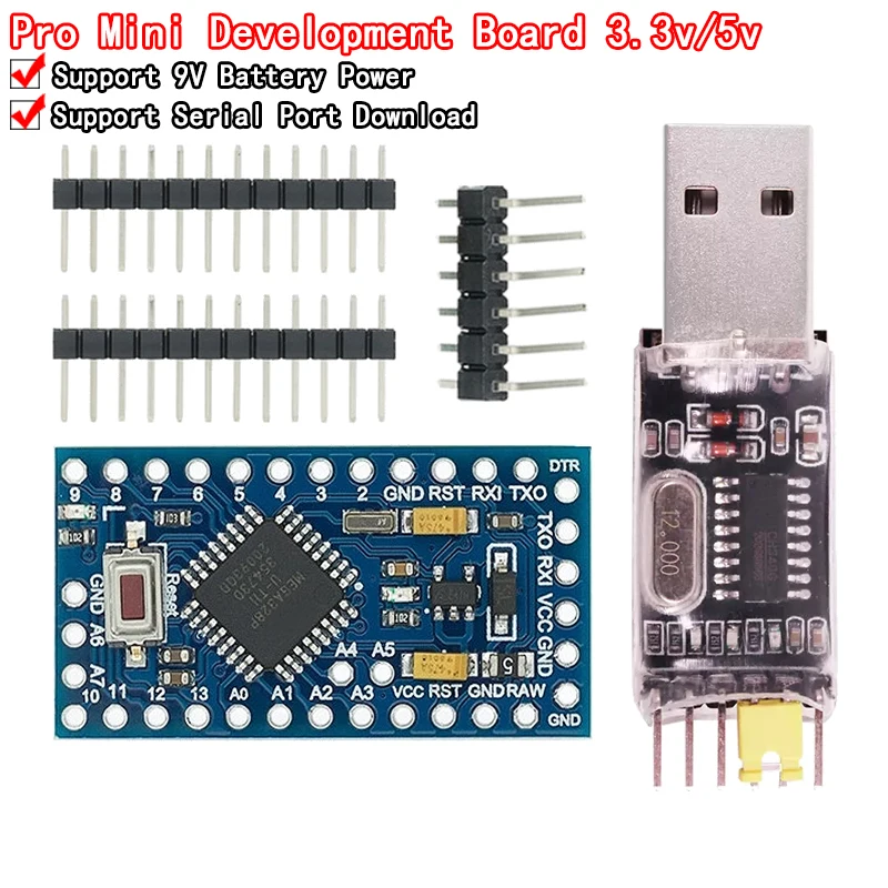 Pro Mini 328 MINI 3,3V/8M 5V/16M ATMEGA328 ATMEGA328P-AU 3,3V/8MHZ 5V/16MHZ pre ovládač Arduino CH340G PL2303 FT232RL CP2102