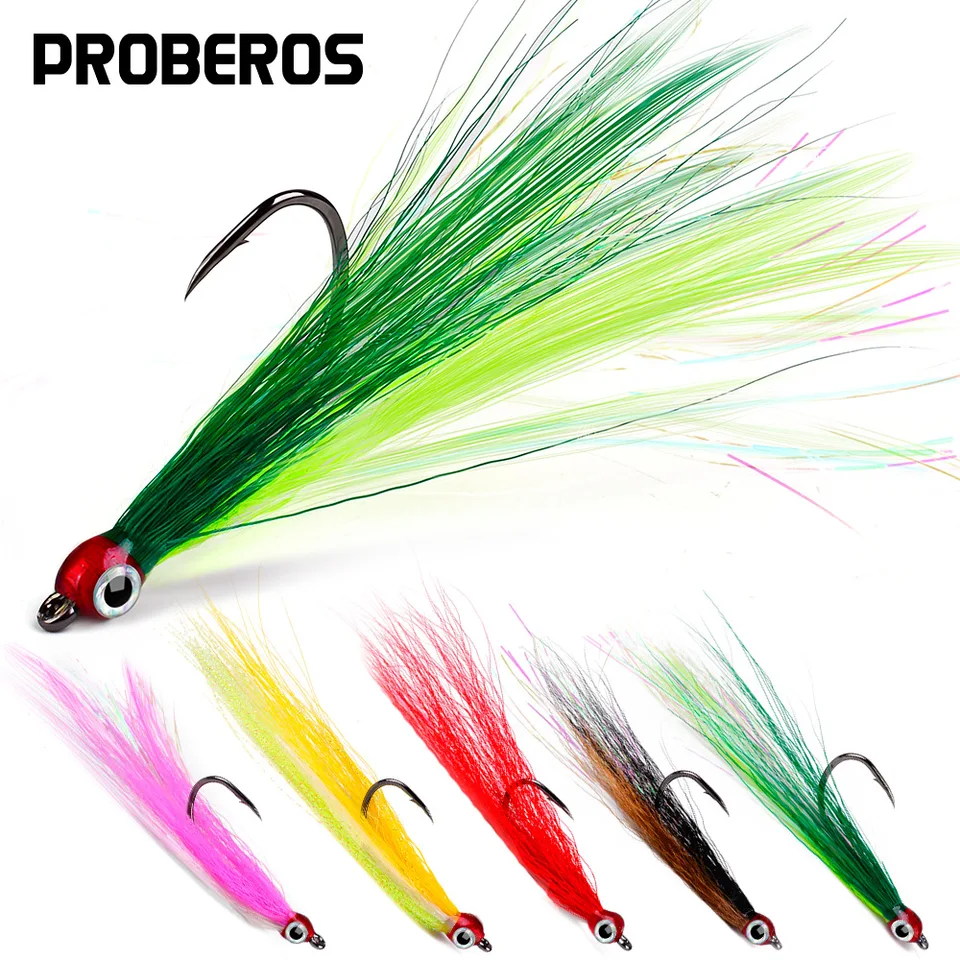 Proberos 5ks/šarža nové vysokohorné oceľové perie Bionic Lure Hook Barbed Fishhook Rybárske vybavenie Vonkajší rybolov