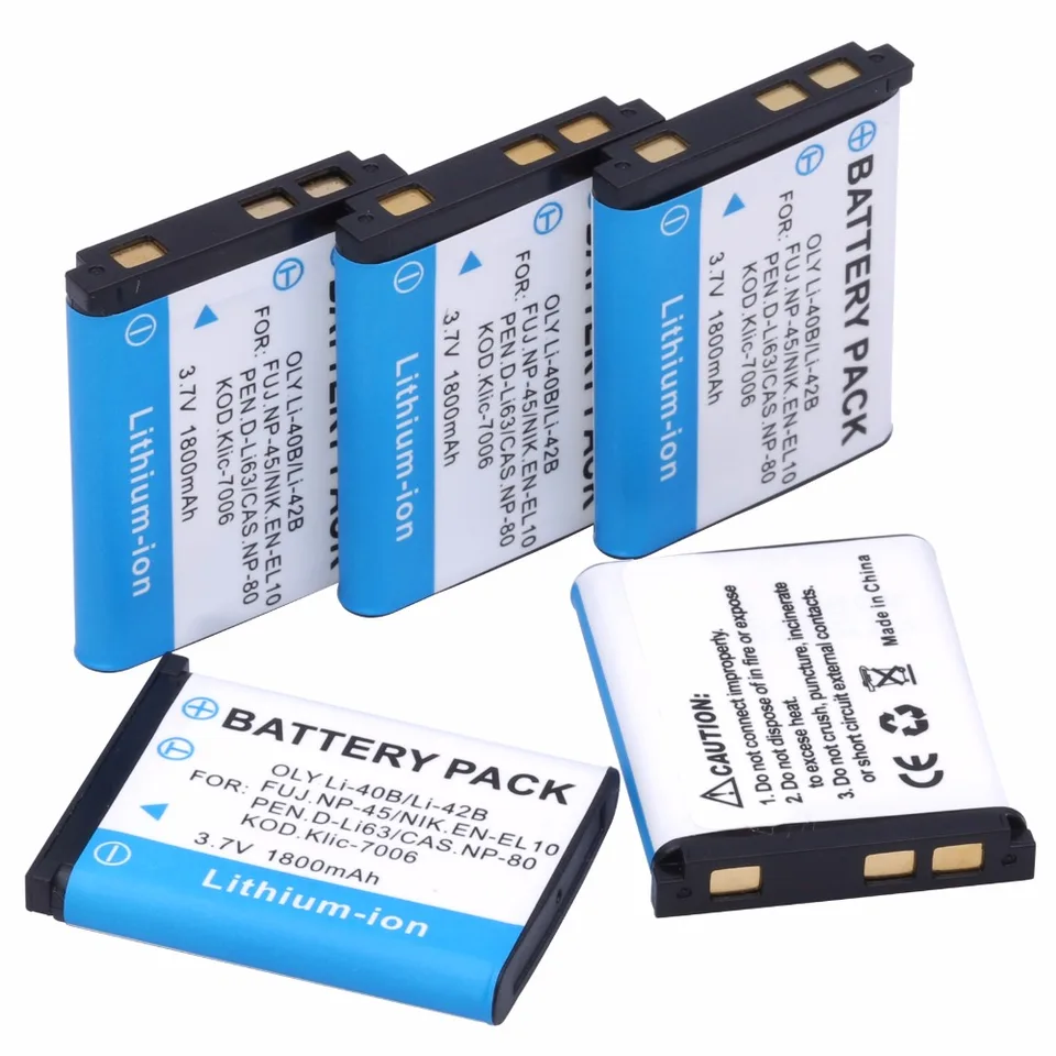 Probty 5pcs LI-42B LI-40B LI42B LI 42B 40B batérie pre Olympus D-630 D-720 D-725 IR-300 FE-290 FE-300 FE-320 FE-3000 FE-3010