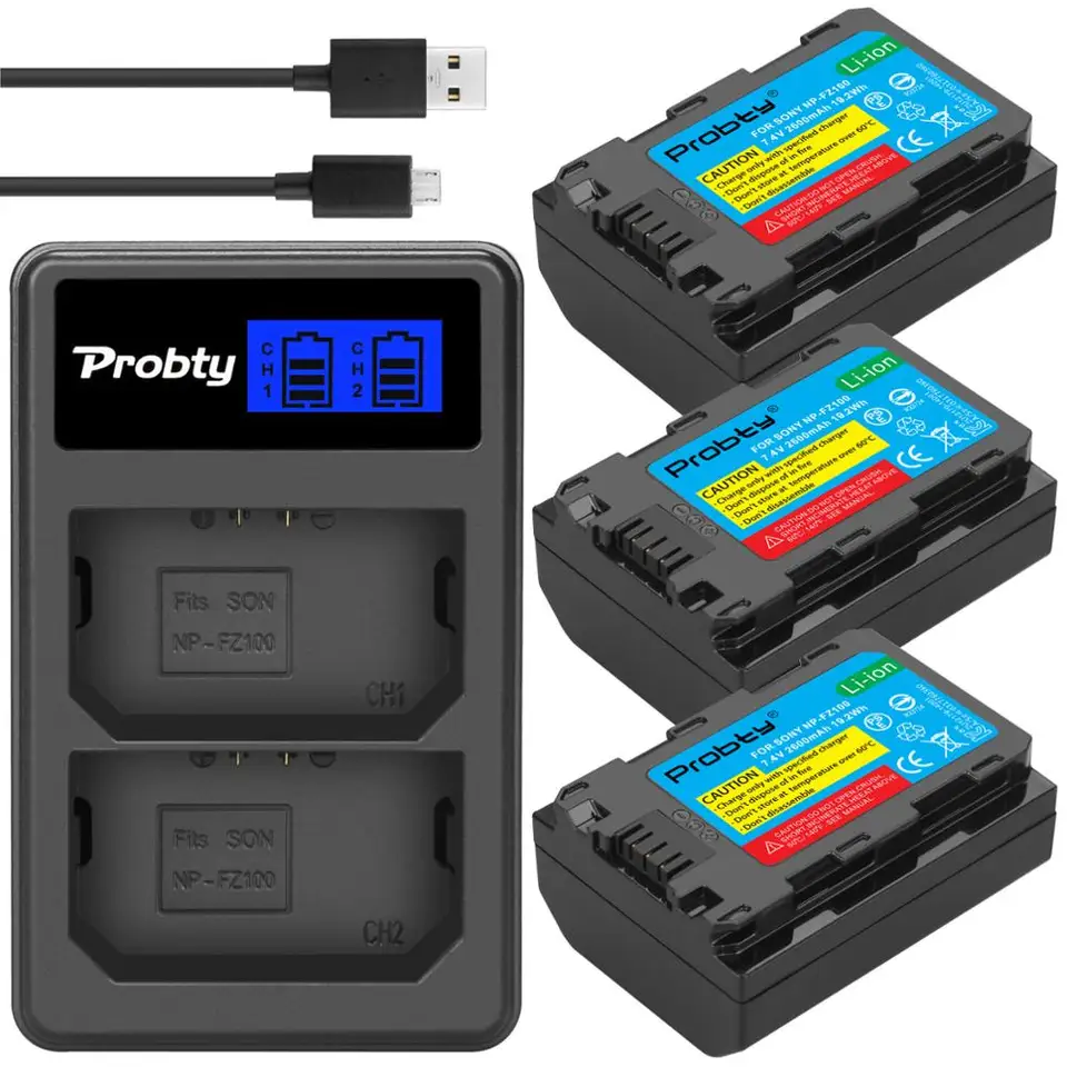 Probty NP-FZ100 NP FZ100 NP FZ100 NPFZ100 BATTERICKÁ BATTERSKÁ BATTERA SONY ALPHA 9 A9 9R A9R 9S A9S A7RII A7R3 7RM3 A7M3 BC-QZ1