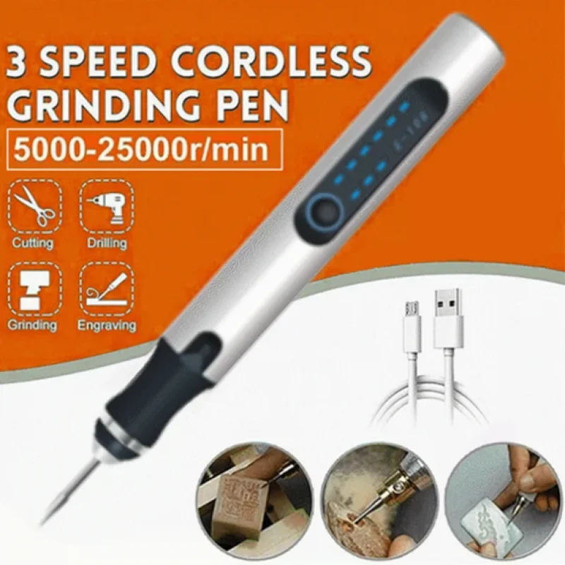 Profesioneller Gravierstift Electric Mini Grinder Gravírovanie pera Graveerpen Wireless Grinder s batériou bezdrôtový mikro otočený